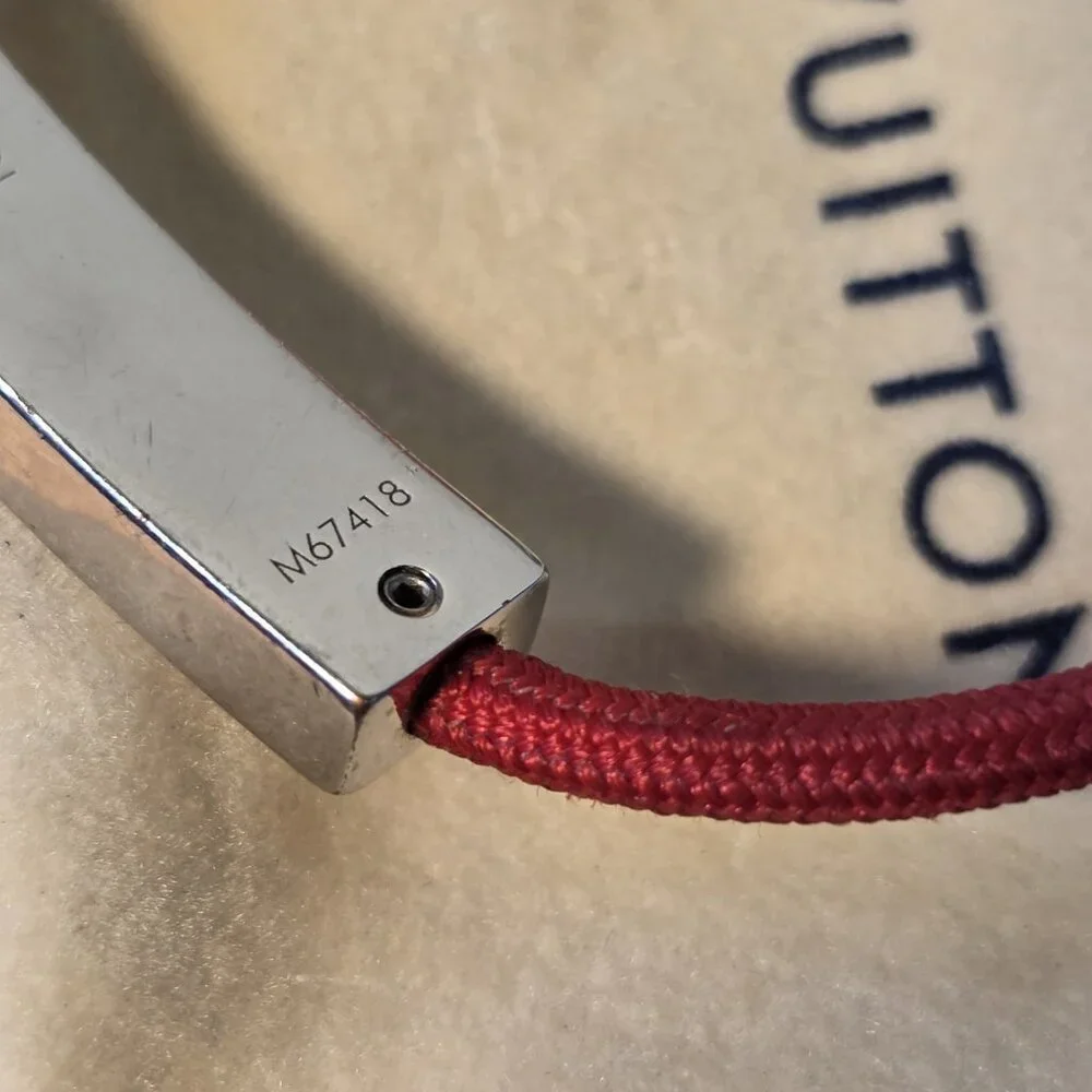 Louis Vuitton Adjustable Bracelet Space Lv M67418 Red W/ Cover & Box